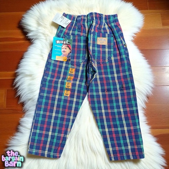 Lee Riders NWT 90s Vintage Boys Plaid Deadstock Retro Baggy Jeans *RARE* (2T) - Picture 5 of 7